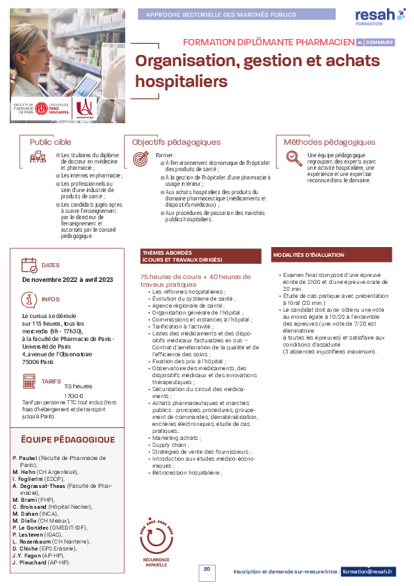 Organisation Gestion Et Achats Hospitaliers