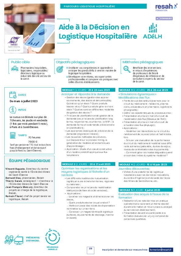Aide A La Decision En Logistique Hospitaliere
